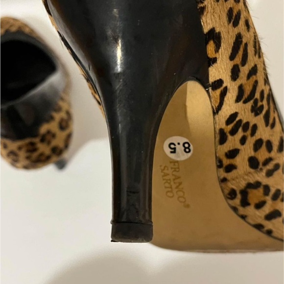 Franco Sarto REAL fur calf hair leopard shoes - size 8.5 - paid $295 - Picture 5 of 5